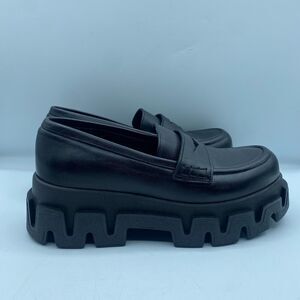 Alohas Women Platform Loafers Shoes Women 9 EU 40 Black Trailblazer Leather NWOB